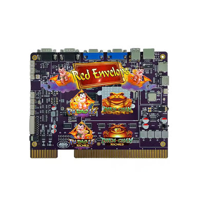 Juego de habilidad múltiple Pcb tablero sobre rojo 4 en 1 para la máquina arcade