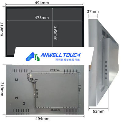 22 pulgadas 1680 * 1050 Aristócrata de juegos PCAP pantalla táctil Monitor con VGA / DVI / USB