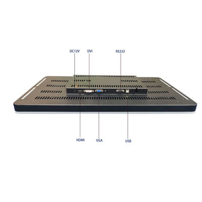 Pantalla táctil multicapacitativa de 21,5 pulgadas con borde lateral LED para recintos industriales