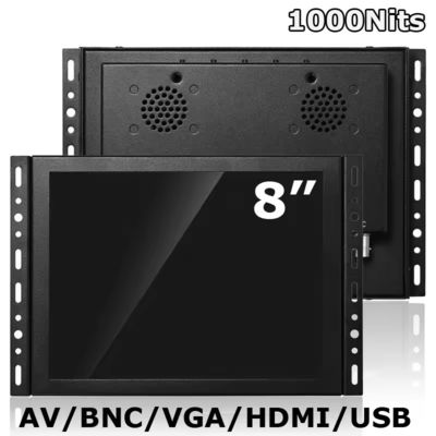 8 pulgadas de marco abierto 1000Nits Resistiva / capacitiva pantalla táctil industrial con resolución 1024x768