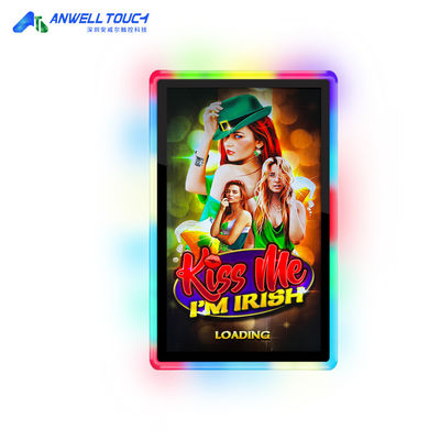 Monitor de pantalla táctil de juego de 400 nits con bisel LED lateral resistente a los arañazos y tiempo de respuesta de 5 ms